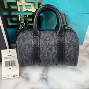 🔹️ Michael Kors 🔹️Gifting Black Micro Duffle Keyfob Key Bag Charm. No box✨🖤